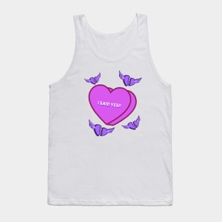 I SAID YES valentine heart with broken wing hearts Tank Top